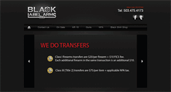 Desktop Screenshot of blacklabelarms.com